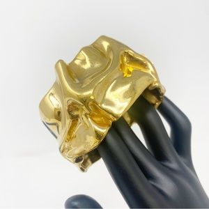 671 Vintage J Cooper Goldtone Ciner Cuff Bracelet signed